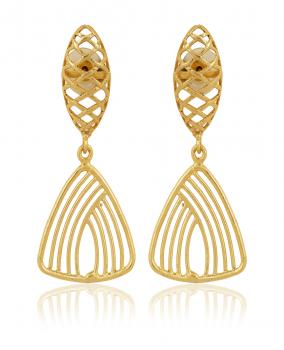 Handmade Nickel Free Gold Plated High Fashion Designer Filigree Ethnic Earring